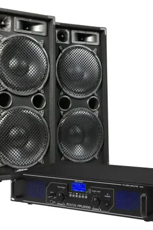 SKYTEC Max212 - Ensemble d'Enceintes 1500W avec Amplificateur | Coup de cœur