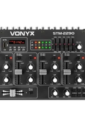 Vonyx STM2290 - Table de Mixage DJ 8 Canaux, Entrée USB et Bluetooth | Expédition express