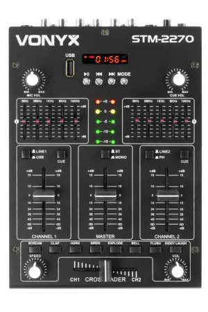 Prix imbattable | Vonyx STM2270 - Table de Mixage DJ 4 Canaux, Entrée USB, Bluetooth