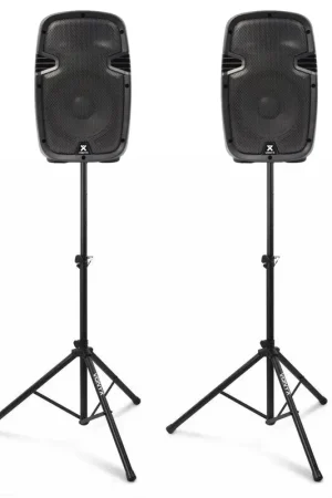 Nouveau | Vonyx SPJ-800A Kit Sono DJ - Ensemble d'Enceintes Actives 8" avec Pieds
