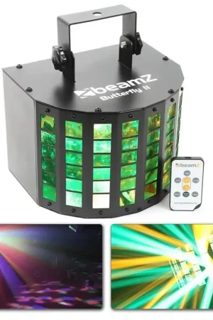 BeamZ Butterfly II LED Mini Derby - Shows Préprogrammés, Jeu de Lumières LED avec Télécommande - Cette semaine uniquement