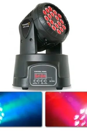 Offre | BeamZ MHL108MK4 - Mini Lyre Wash, 18x LEDs RGB 3W, Mode DMX
