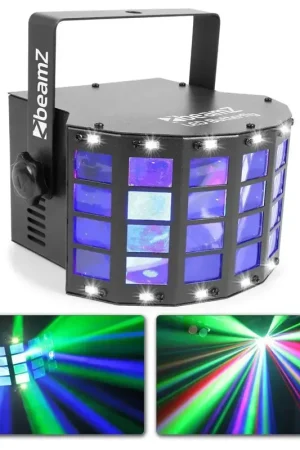 Soldes - BeamZ Butterfly LED - Jeu de Lumière avec Stroboscope, 3x LED RVB, 3W par LED