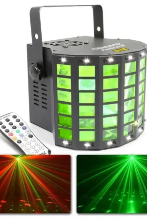 Beamz Radical II Derby Strobe 3 en 1 - Jeu de Lumière avec Laser - Offre flash