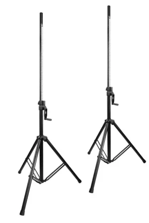 Nouveauté - Pack de 2 Pieds d’Enceintes Vonyx LS93 - Wind-Up 134 à 205 cm | Capacité 70 kg par pied | Support Pro pour DJ & Prestations Scéniques