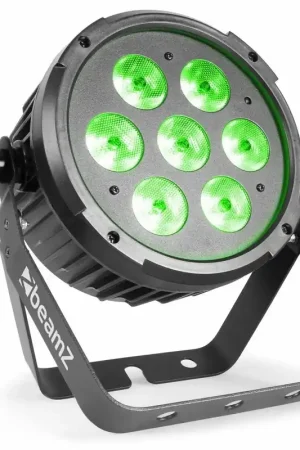 Qualité supérieure - BeamZ BT270 - Projecteur FlatPAR, 7x LED RGBW, 6W par LED avec Télécommande