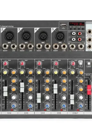 Vonyx VMM-F701 - Table de Mixage 7 Canaux, Port USB - Disponible à la commande