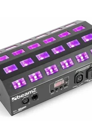 Prix avantageux - BeamZ BUV463 - Strobe LED UV, 24 LED UV, Puissance 3 Watts par LED, Mode DMX