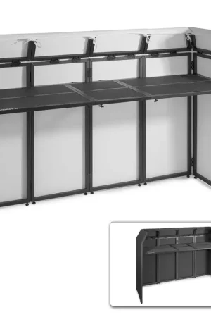 Nouveau produit - Vonyx DB5 Pro Stand DJ Repliable 7 Panneaux avec Toile et Sac de Transport - 195 cm