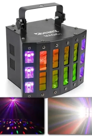 Premium - BeamZ Magic1 - Derby Projecteur Stroboscope, 9x LEDs RGBAWP 3W, Mode DMX