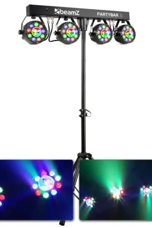 BeamZ Partybar3 - 4x Projecteurs PAR avec Magic Ball, Mode DMX, avec Télécommande - Livraison express
