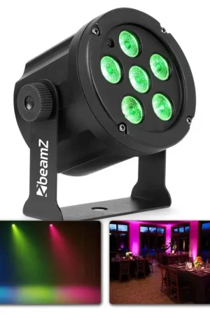 Prix promo | BeamZ SLIMPAR30 - LED Projecteur PAR, 6x LED RGB, 3W par LED