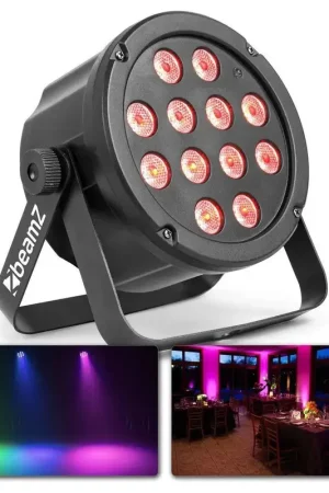 Stock presque épuisé | BeamZ SLIMPAR45 - LED Projecteur PAR, 12x LED RGB, 3W par LED