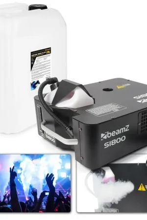 BeamZ S1800 Machine à Fumée Verticale ou Horizontale avec 20 Litres de Liquide | Plébiscité par les clients