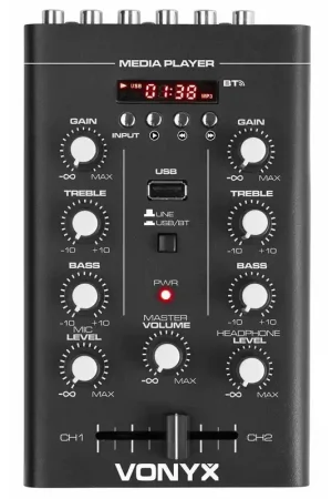 2nde Vie - Vonyx STM500BT - Table de Mixage 2 canaux, USB/MP3/BT, - Réduction spéciale