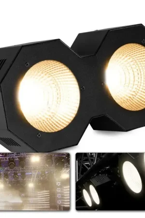 BeamZ SB200 - Projecteur de Scène et Stroboscope, 2x LED Couleur Blanc 50W, DMX - Affaire à saisir