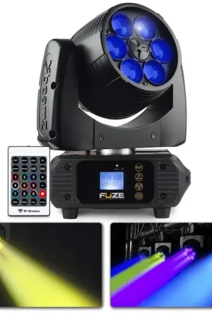 Achat sécurisé | BeamZ FUZE610Z - Lyre Wash avec Zoom, 6x LED RGBW LED 10W, Mode DMX