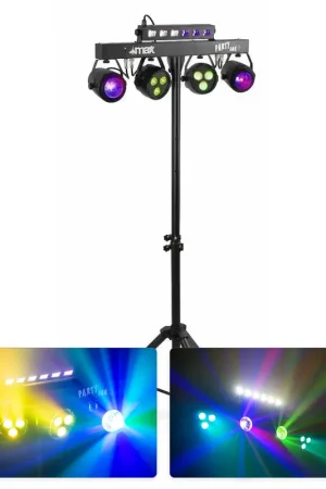 Disponible - Max PARTYBAR10 - 2x Jelly Moon, 2x PAR UV/Strobe, Mode DMX avec Télécommande