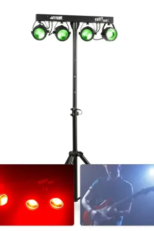 Tout juste arrivé | Max PARTYBAR11 - 4x PAR COB 20W, Mode DMX avec Télécommande