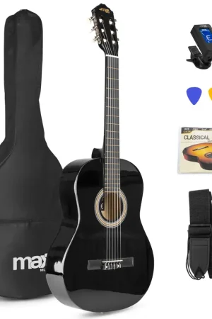 Affaire à saisir | Max SoloArt - Guitare Acoustique Classique Pack Débutant - Noire