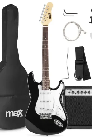 Max GigKit - Guitare Électrique Pack Débutant Ampli 40 Watts - Noire | Remise supplémentaire