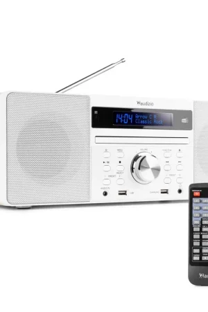Audizio Prato Radio DAB+ et Lecteur CD avec Technologie sans Fil Bluetooth - Blanc - Déstockage