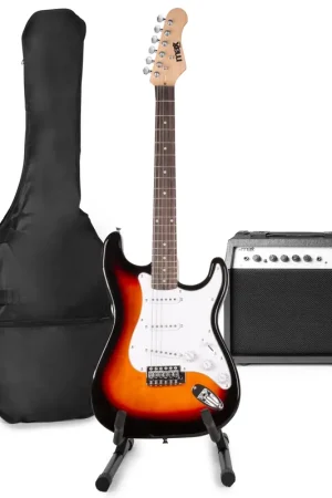 Dernier arrivage - Max GigKit - Guitare Électrique Pack Débutant Ampli 40 Watts et Stand - Sunburst