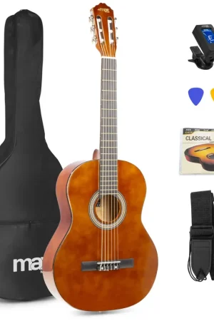 Fin de série - Max SoloArt - Guitare Acoustique Classique Pack Débutant - Couleur Noyer