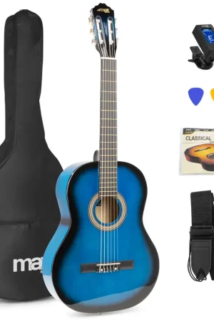 Tout juste ajouté | Max SoloArt - Guitare Acoustique Classique Pack Débutant - Bleue