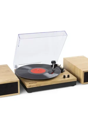 En stock | Fenton RP165L Platine Vinyle Bluetooth avec 2 Enceintes - Bois Clair