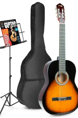 Max SoloArt - Guitare Acoustique Classique Pack Débutant avec Pupitre - Sunburst - Remise