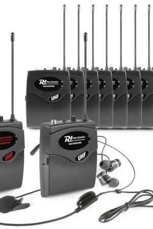 Power Dynamics TG40 - Audiophone visite guidée - 1 émetteur et 10 récepteurs - Portée 50m | Prix promo