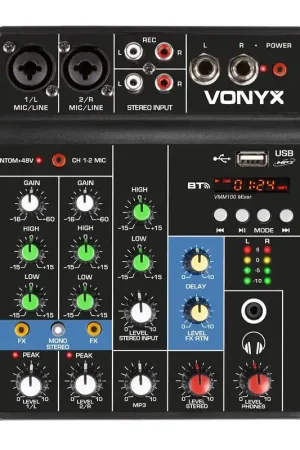 Achetez dès maintenant | Vonyx VMM100 Table de Mixage DJ 4 Canaux - Avec Récepteur Bluetooth