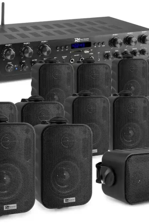 Très apprécié des clients | Power Dynamics PV260BT - Système Audio 6 Zones 600 Watts avec Amplificateur Bluetooth et 12 Enceintes Filaires BGO30 Noir