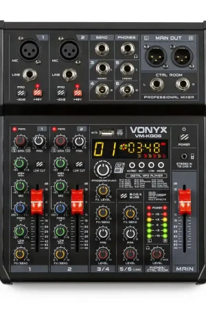 Vonyx VM-KG06 Console de Mixage 6 canaux DSP Multi Effets | Stock limité