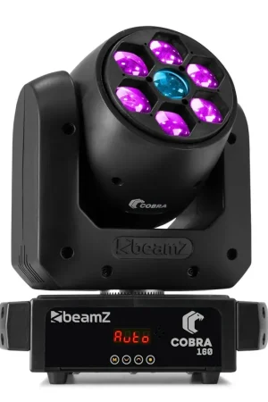 Achetez maintenant | BeamZ Cobra 160 - Lyre Spot LED 160W avec Effet B-Eye RGBW - Moving Head DJ et Éclairage Scénique DMX