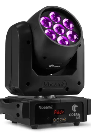 Offre exclusive - BeamZ Cobra 720 - Lyre LED Motorisée Wash LED 7x20W RGBW - Zoom motorisé 6° à 60°