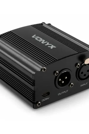 Prix usine | Vonyx VDX10 Alimentation Fantôme 48V pour Microphone à Condensateur USB-C