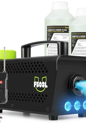 Prix usine | Fuzzix F503L Pack Machine à Fumée 500 Watts avec 3 LEDs RGB - 2L de Liquide