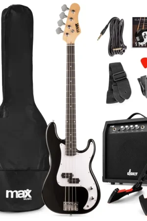 Pack Max GigKit - Basse Électrique Débutant + Ampli 40 Watts + Système Sans Fil | Noire - Meilleure vente