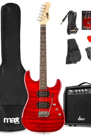 Max GigKit - Guitare Électrique Pack Débutant Ampli 40 Watts - Quilted Rouge - Commandez en ligne