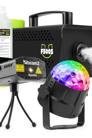 Dernières pièces | Fuzzix F500S - Pack Machine à Fumée 500 Watts, Laser Multipoints et 1L de Liquide
