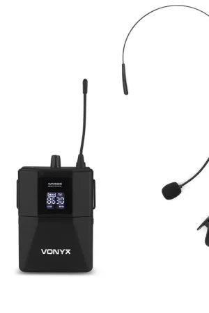 Meilleure vente | Vonyx WM55B Ensemble Microphone Sans Fil UHF avec Émetteur BodyPack