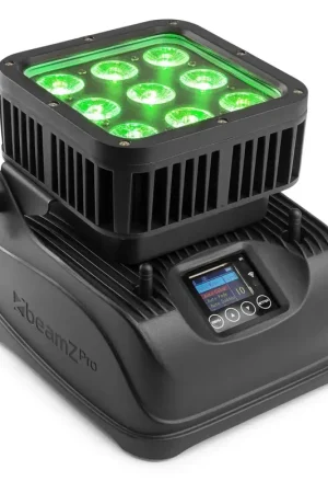 BeamZ StarColor 72B - Projecteur LED Extérieur RGBW sur Batterie - Uplight 9x 8W IP65 - Nouveau au catalogue