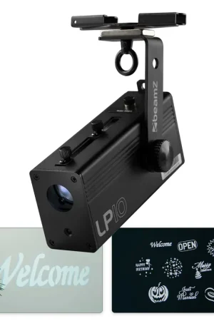 Plébiscité par les clients - BeamZ LP10 Projecteur à GOBO/LOGO sur Batterie avec Gobos Inclus - 10 Watts