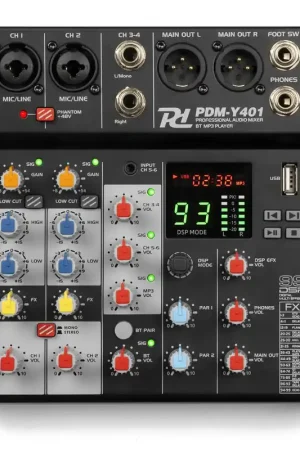 Nouveau chez nous - Power Dynamics PDM-Y401 Console de Mixage 4 Canaux avec Bluetooth