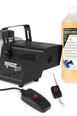 Prix réduit | BeamZ RAGE600 - Pack Machine à Fumée avec 1L de Liquide et Télécommandes - 600 Watts