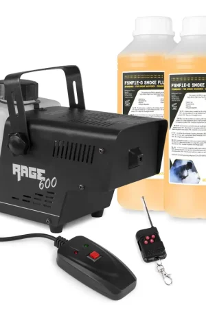 Disponible maintenant | BeamZ RAGE600 - Pack Machine à Fumée avec 2L de Liquide et Télécommandes - 600 Watts