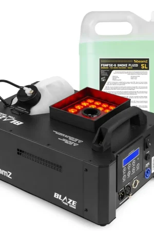 Prix spécial - Pack BeamZ BLAZE1200 - Machine à Fumée LED 1200W Verticale & Horizontale | Jets RGBA + 5L Liquide Inclus