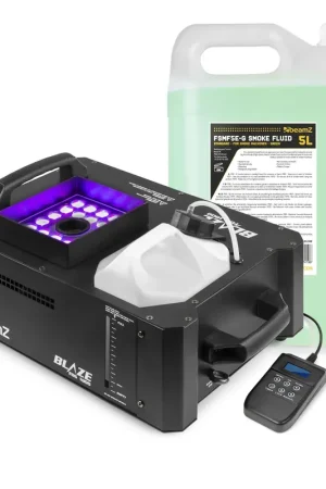 Pack BeamZ BLAZE1800 - Machine à Fumée LED 1800W + 5L de liquide inclus | Show Puissant et Professionnel | Très populaire